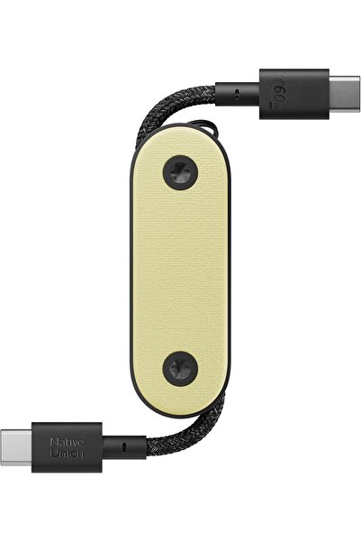 Native Union كابل شحن محمول من USB-C إلى USB-C بقوة 60 وات (لون الليمون)