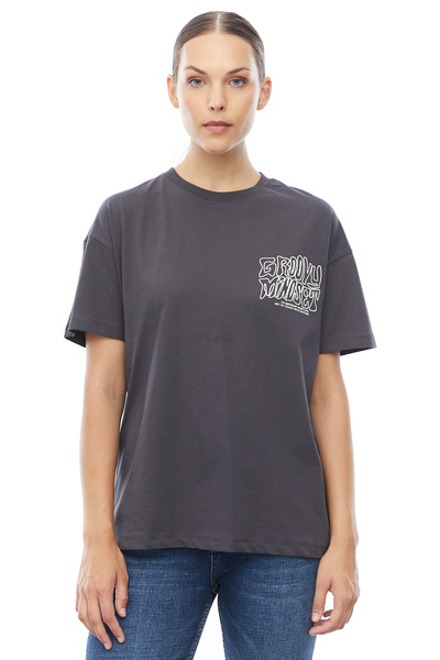 PAULMARK Μπλουζάκι oversized με γραφή στο πίσω μέρος