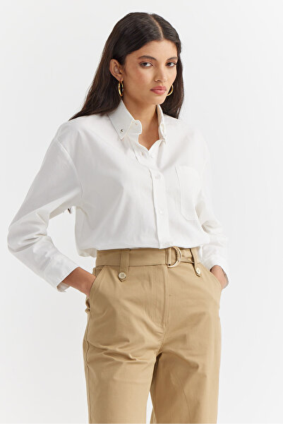 PAULMARK Γυναικείο βαμβακερό πουκάμισο με λεπτομέρεια τσέπης