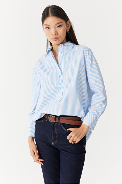 PAULMARK Γυναικείο πουκάμισο με μισό πάτο