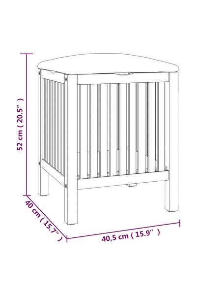 vidaxl Bathroom Stool 40.5x40x52 cm Solid Wood Walnut