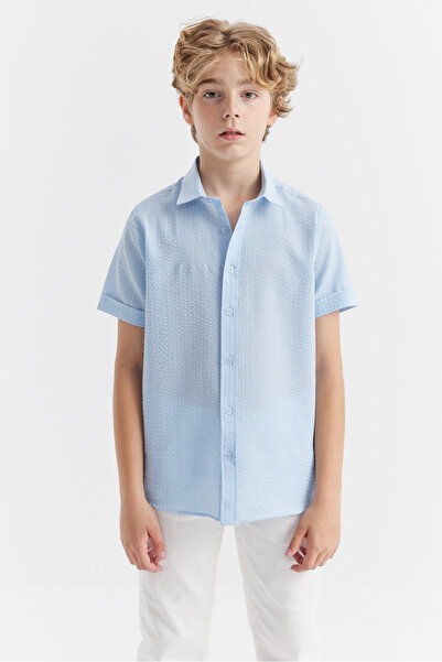 PAULMARK Cămașă cu mânecă scurtă texturată pentru băieți