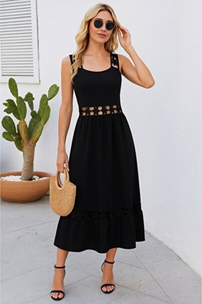 Modayakamoz Γυναικείο φόρεμα με λουράκι με δαντέλα με λεπτομέρειες Kiloş Janj...