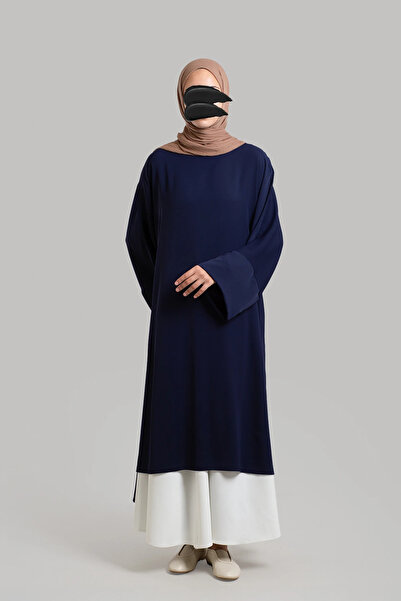Lemaye Sofia Crepe Flowy Tunic - Navy Blue
