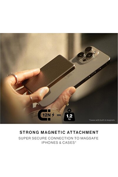 Native Union بنك طاقة مغناطيسي نشط بسعة 5000 مللي أمبير/ساعة (MagSafe) - 15 وات، USB-C، لون الحجر الرملي