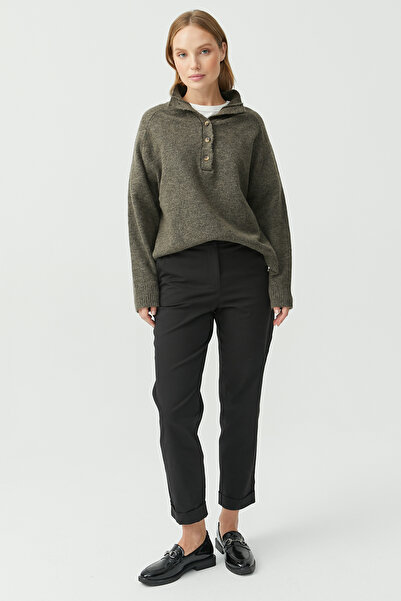 PAULMARK Kadın Paçası Katlamalı Pantolon