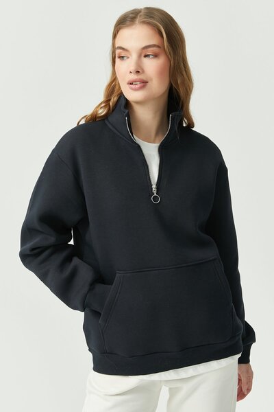 PAULMARK Γυναικείο μπλουζάκι με φερμουάρ στο λαιμό