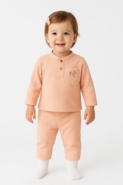 mb kids Buttoned Collar Baby Set