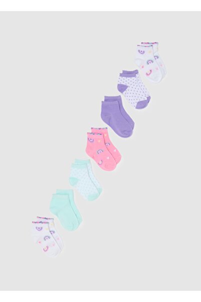 Ovs Girls' multicolour cotton elasticated socks multipack