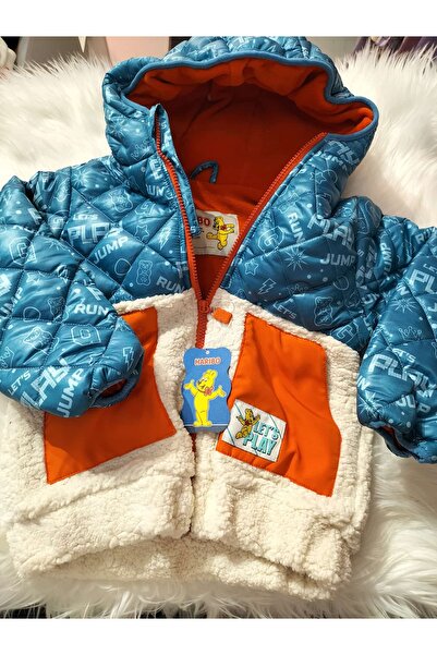 mayakids Children's Hari̇bo Licensed Ka Hooded Avi̇ Beige Orange Color Fleece...