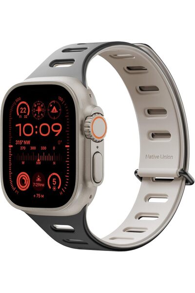 Native Union حزام Active Band لساعة Apple Watch مقاس 42/44/45/49 مم - أسود/حج...