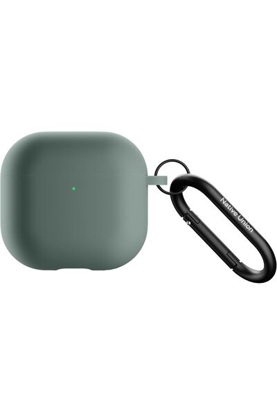Native Union Active Case for AirPods 4 (ANC) - Silky Silicone Case with Clip, Slate Green