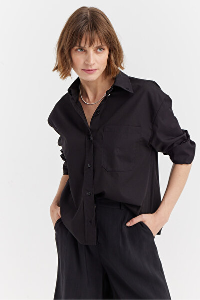 PAULMARK Дамска памучна риза с джобове и детайли