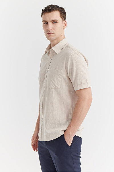 PAULMARK Ανδρικό κοντομάνικο βαμβακερό πουκάμισο