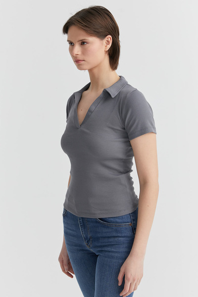 PAULMARK Γυναικείο μπλουζάκι Basic Polo Neck