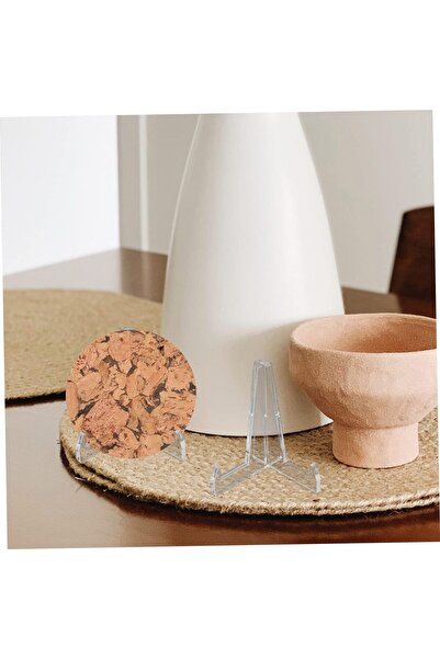 Slasa 3pcs Acrylic Display Stand Transparent Holder for Plates Artwork 8x9 cm