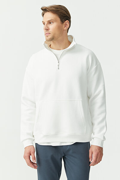 PAULMARK Sweat Top with Half Zipper at the Neck