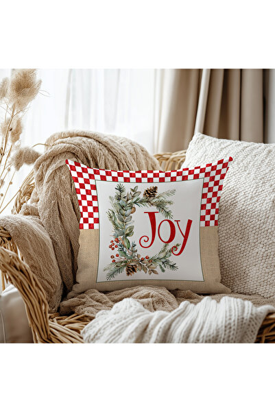 Evmila Husă de pernă din catifea Joy Pattern 43x43 cm, cu două fețe, cu imprimeu fermoar