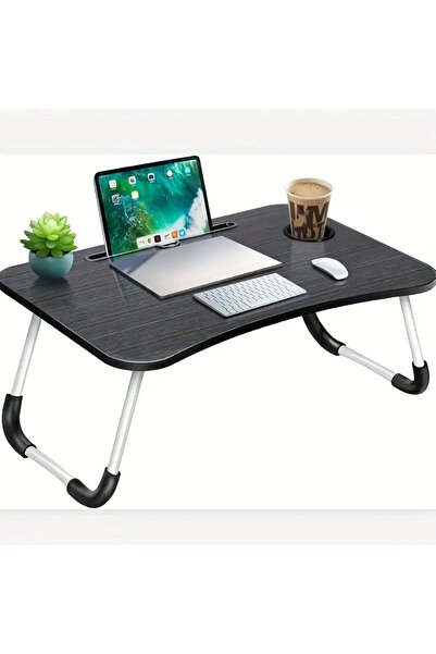 Generic Portable Laptop Bed Table, 60×40 cm, Black