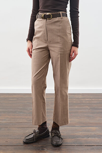 Manuka Flare Cut Pants Plaid