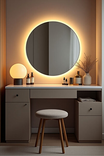 AGA KONSEPT Led'li Pilli Round Yuvarlak Ayna (45*45 Cm, 54*54 Cm, 60*60 Cm, 7...