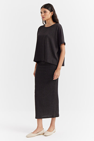 PAULMARK Γυναικεία φούστα με κανονική υφή μεσαίου μήκους