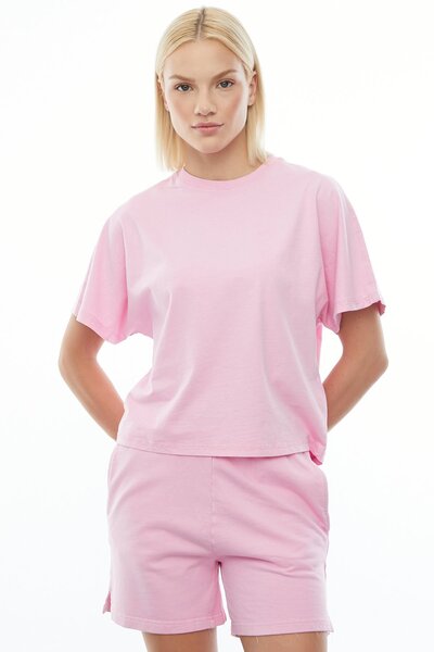 PAULMARK Washable Crew Neck Solid Color T-Shirt