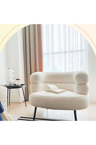HXDream Elegant Design Boucle Chair, Bedroom, Boucle Chair for Living Room and Office