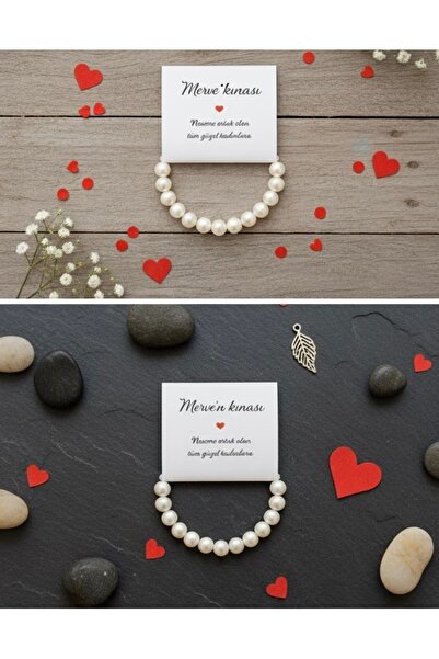 LMS EPOKSİ 10 Adet İnci Bileklik Kına Hediyeliği, Nişan Hatırası, Düğün Dağıt...
