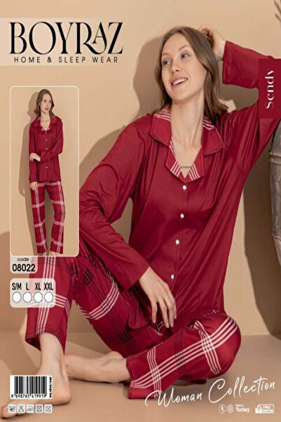 BOYRAZ ΓΥΝΑΙΚΕΙΟ ΣΕΤ ΠΙΤΖΑΜΑ ΜΕ ΚΟΥΜΠΙΑ ΜΠΡΟΣΤΑ ΑΠΟ ΥΦΑΣΜΑ ΣΕ ΧΡΩΜΑ ΜΠΟΡΝΤΟ-0...