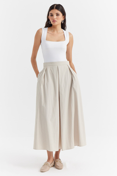 PAULMARK Fusta casual croială largă pentru femei cu buzunare