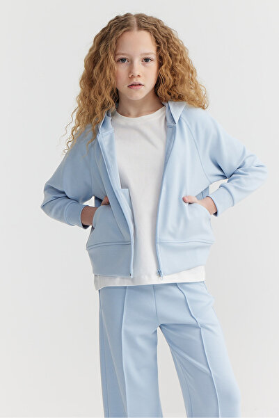 PAULMARK Top pentru fetiță cu glugă cu textura moale