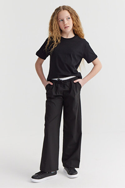 PAULMARK Дънки с двойна талия и връзки за връзване за момичета