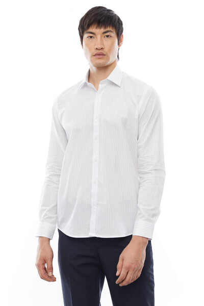 PAULMARK Фина раирана риза с свободна кройка