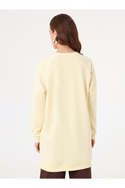 Benin Crew Neck Raglan Sleeve Sweatshirt - Light Yellow -