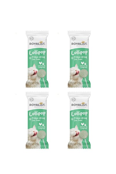 Lollipop Freeze-Dried Kedi Ödülü – 4'lü Paket Tavuk & Kedi Çimi