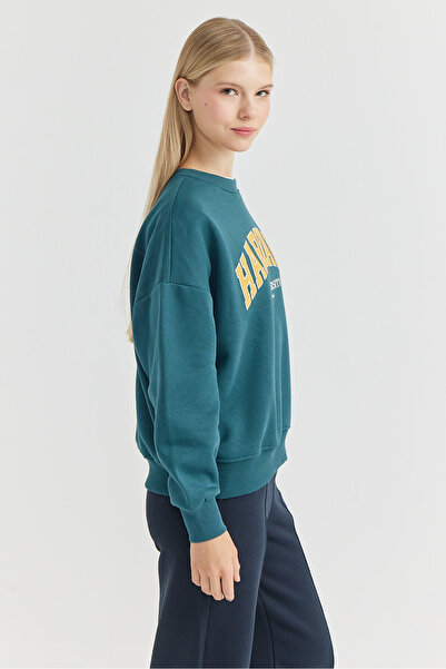 PAULMARK Women's Crew Neck Printed Sweat Top