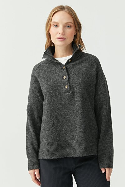 PAULMARK Pulover tricotat cu nasturi pentru femei