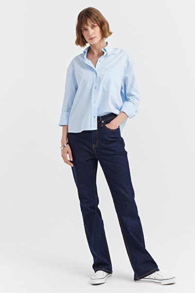 PAULMARK Γυναικείο βαμβακερό πουκάμισο με λεπτομέρεια τσέπης