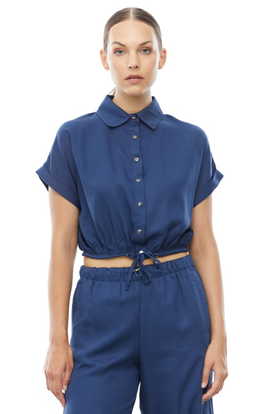 PAULMARK Cămașă crop cu mânecă scurtă pentru femei