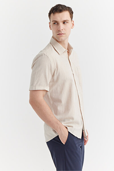 PAULMARK Ανδρικό κοντομάνικο βαμβακερό πουκάμισο