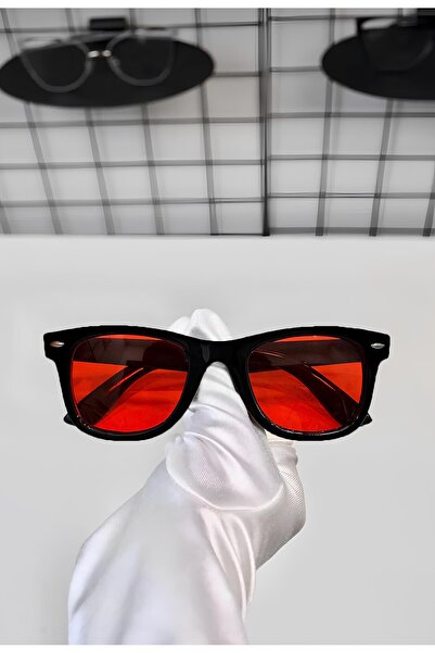 GlimmerGroove Special Design Sleepy Eyeglasses Black Red Glass Wayfarer Popular Unisex