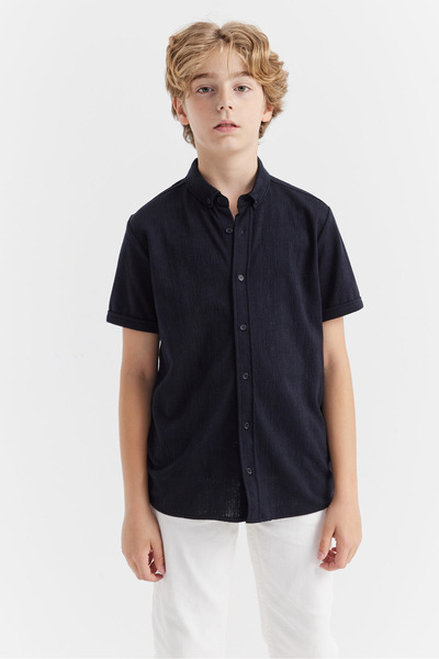 PAULMARK Cămașă texturată cu nasturi pentru băieți