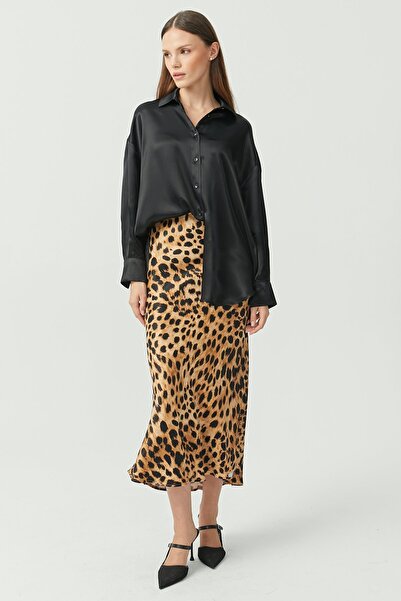 PAULMARK Жіноча спідниця з леопардовим принтом