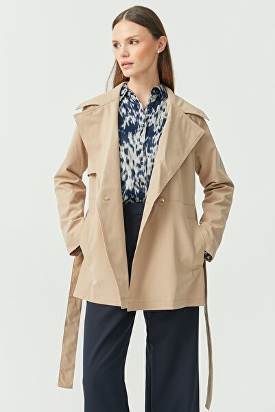 PAULMARK Women's Belted Short Trench Coat