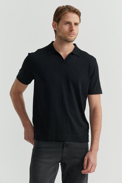 PAULMARK Ανδρικό πλεκτό μπλουζάκι με λαιμόκοψη πόλο