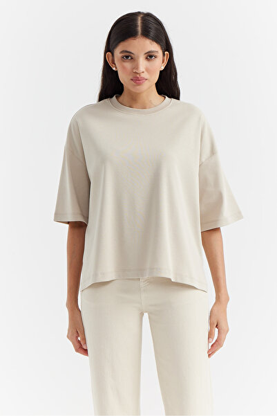 PAULMARK تي شيرت نسائي قصة فضفاضة ذو ملمس ناعم