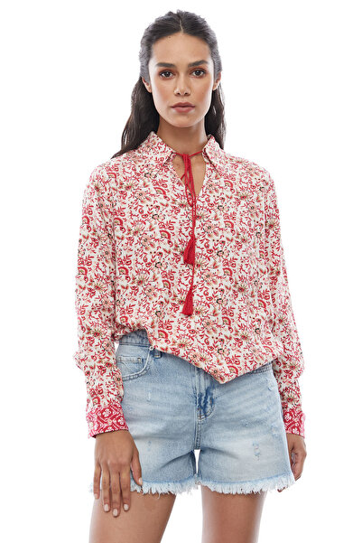 PAULMARK Μπλούζα με γιακά με λεπτομερή μοτίβο