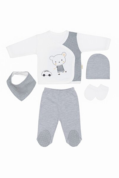 SeaBubbles Teddy Bear Embroidered Baby Boy Bodysuit Set