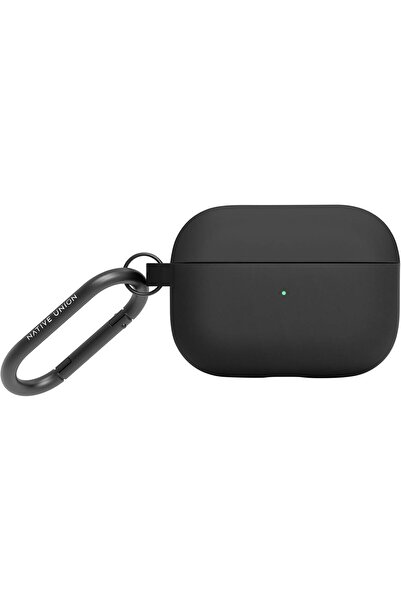Native Union جراب ROAM AirPods Pro من السيليكون مع حلقة تثبيت (أسود)